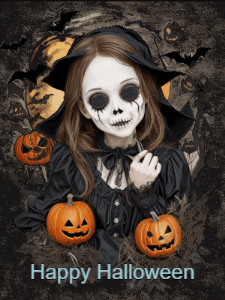 GIF: Holiday Greeting from a Pumpkin Princess