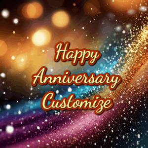 GIF: Happy Anniversary Fireworks and Glitter