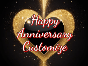 GIF: Gold Heart Anniversary on Black