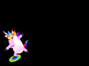 GIF: Unicorn dabs a New Year greeting