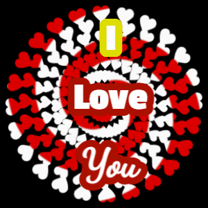 GIF: Love hearts rotating spiral