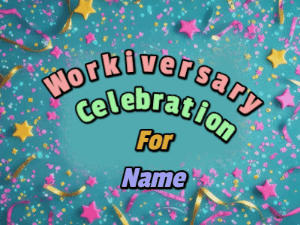 GIF: Fireworks Work Anniversary Card
